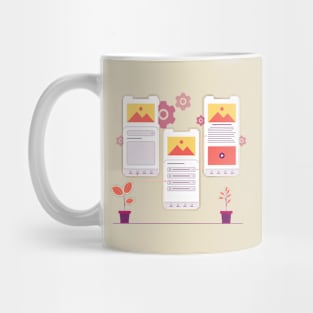 User flow flat illustration design Mug